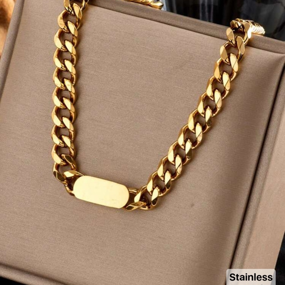 18k Gold-plated stainless steel Tone Chain Necklace